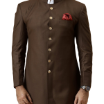 Classic Cocoa Brown Achkan for Men | Elegant Ethnic Wear | Jaipurio